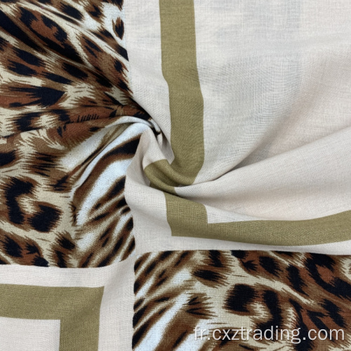 Pattern Leopard Splicing Imprimé 100% de rayons